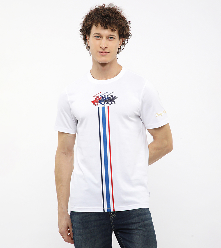 Logo Embroidered Crew Neck T-Shirt