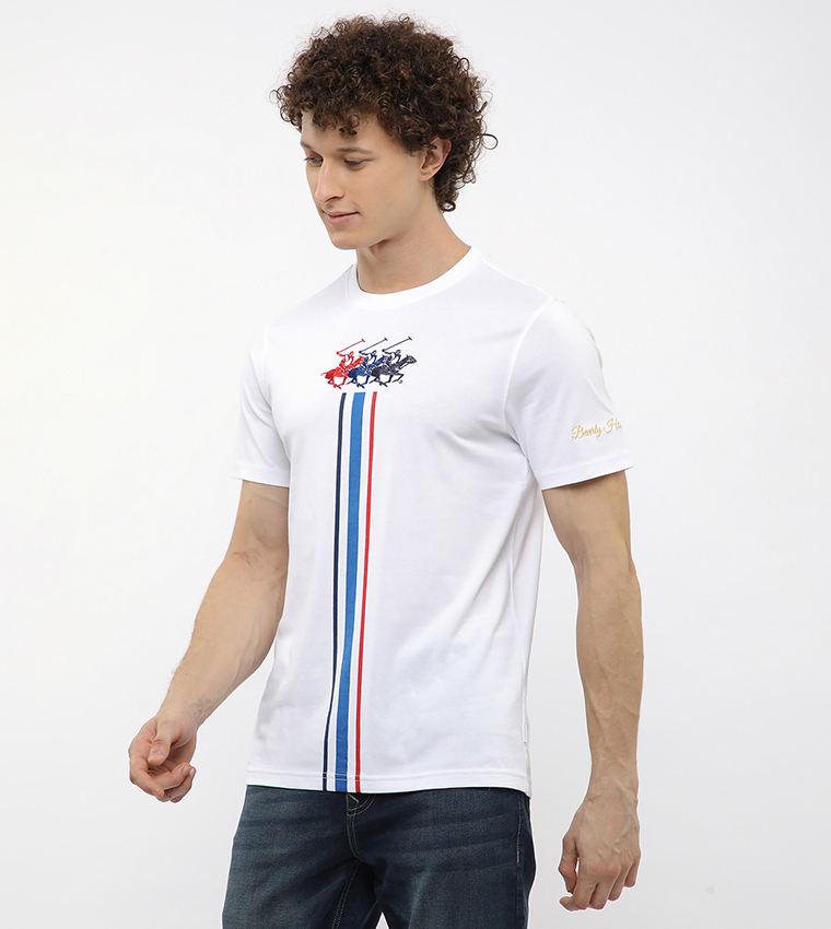 Logo Embroidered Crew Neck T-Shirt