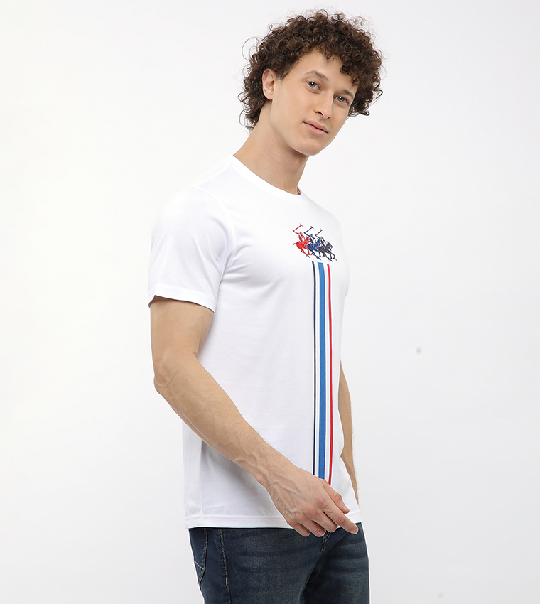 Logo Embroidered Crew Neck T-Shirt