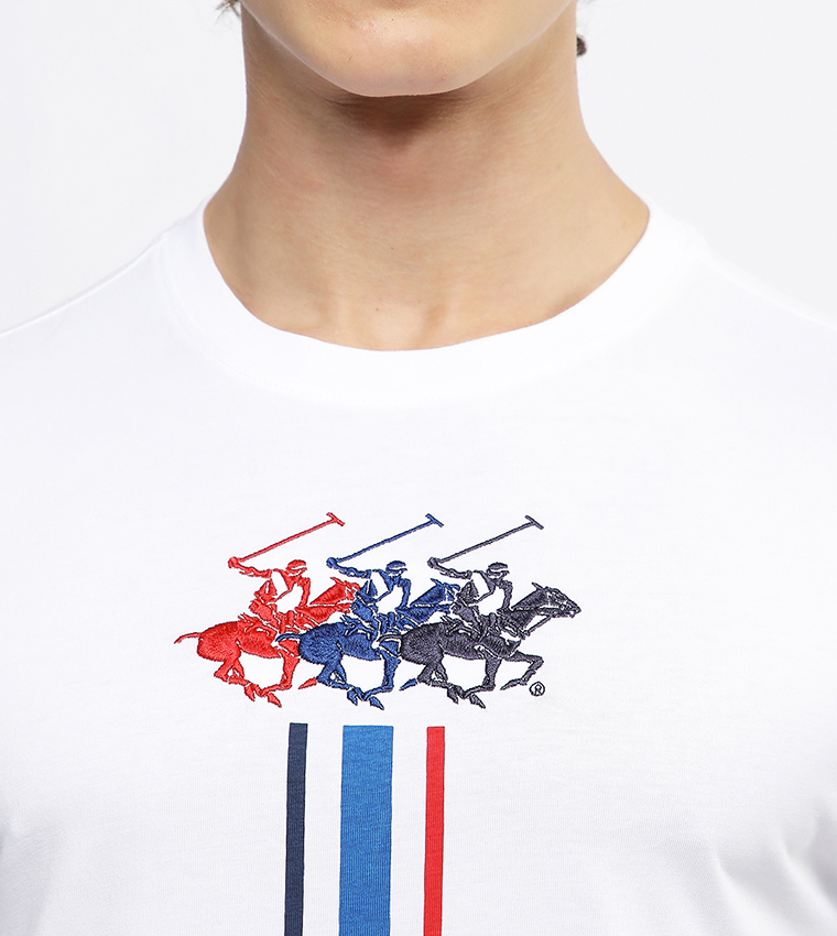 Logo Embroidered Crew Neck T-Shirt