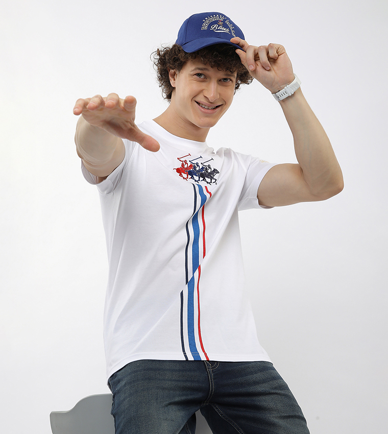 Logo Embroidered Crew Neck T-Shirt