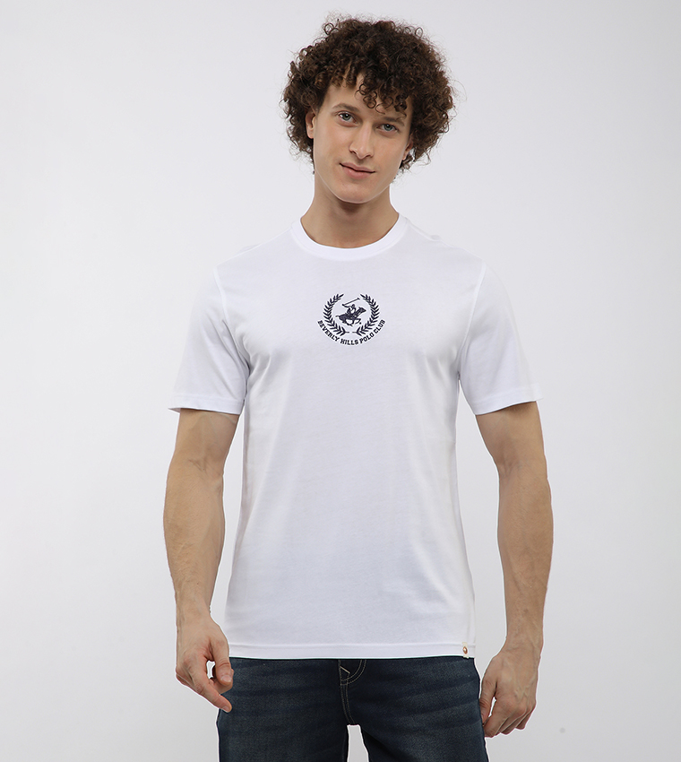 Logo Embroidered Crew Neck T-Shirt