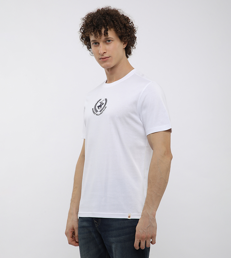 Logo Embroidered Crew Neck T-Shirt