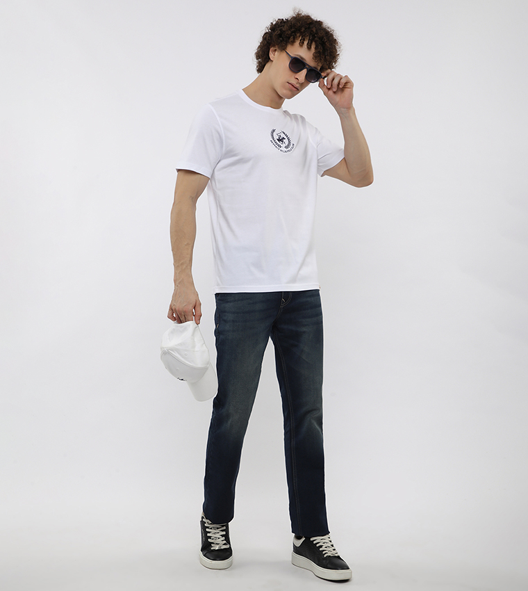 Logo Embroidered Crew Neck T-Shirt