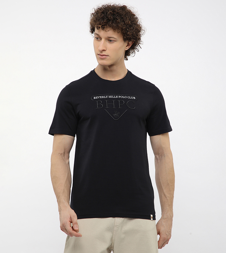 Logo Embroidered Crew Neck T-Shirt