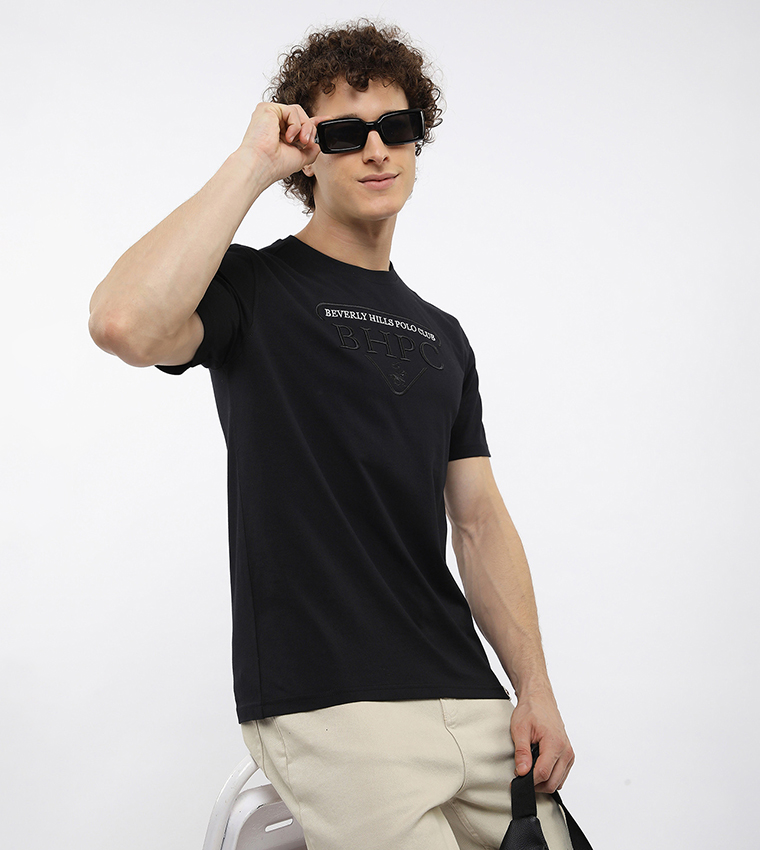 Logo Embroidered Crew Neck T-Shirt