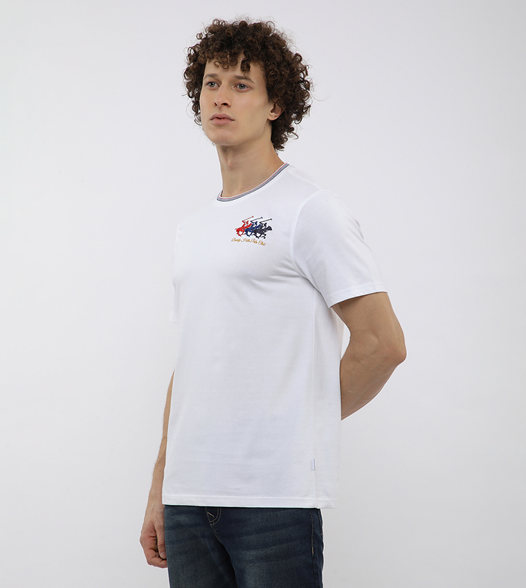 Logo Embroidered Crew Neck T-Shirt