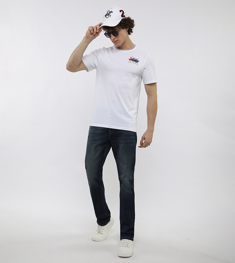 Logo Embroidered Crew Neck T-Shirt
