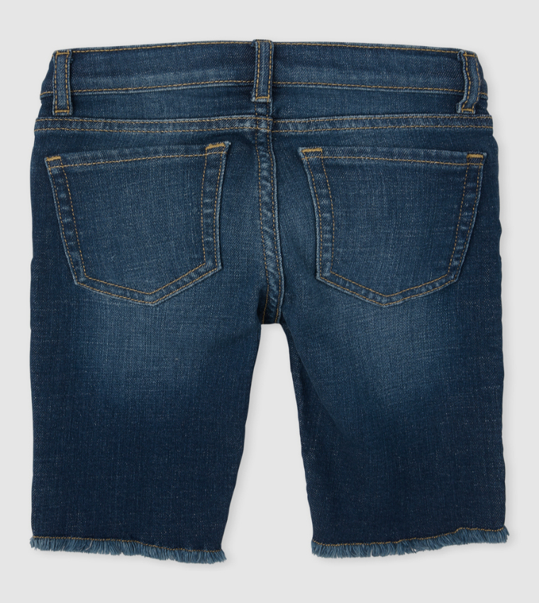 Buy The Children s Place Girls Distressed Denim Skimmer Shorts Brooke Wash In Blue 6thStreet Qatar