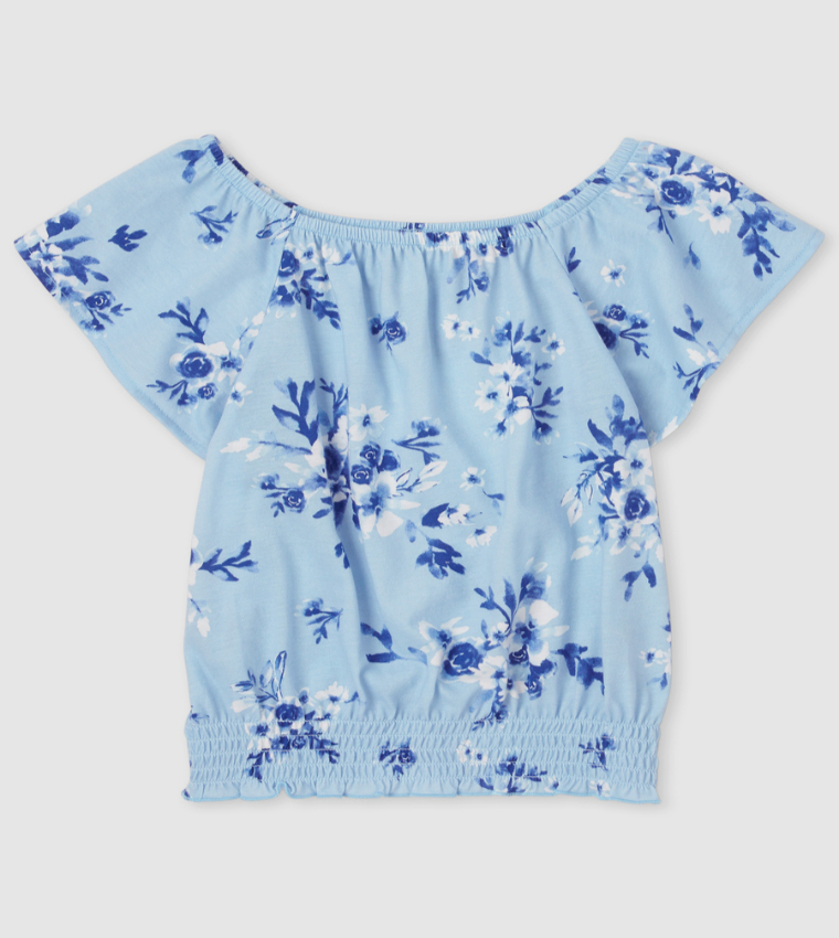 Girls Floral Smocked Top-Rapids