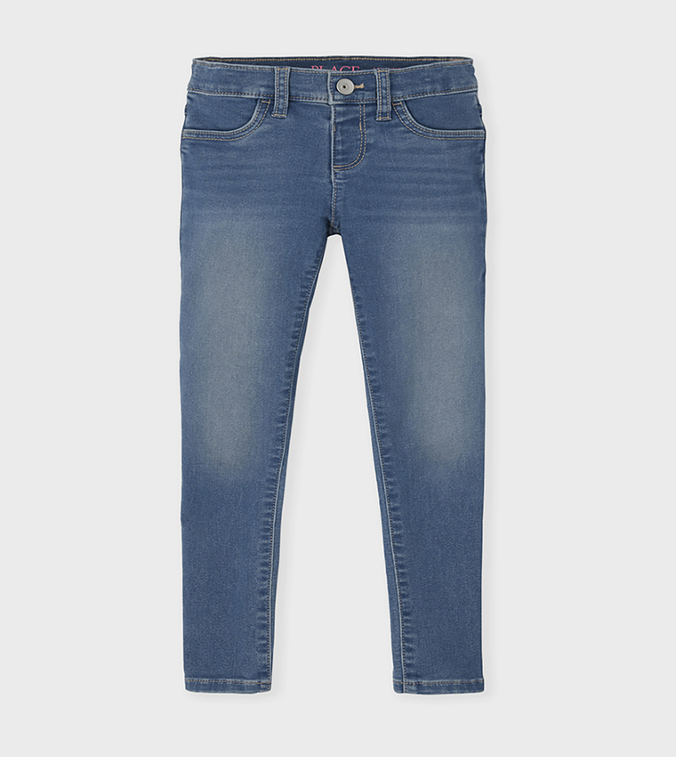 Buy The Children's Place Mid Wash Jeggings In Blue