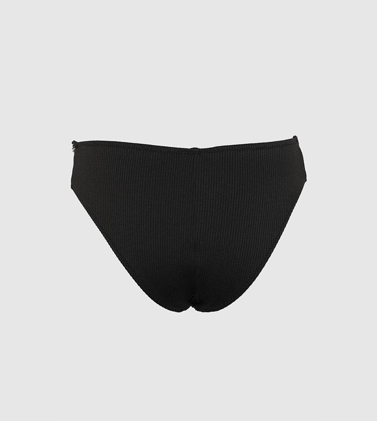 Textured Fabric Chain Detailed Bikini Brief
