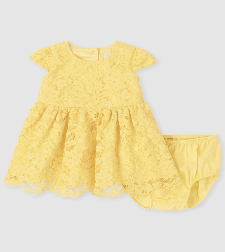slim fit dress slacks Farida Yellow Lace Maxi Dress - US 6 main image 0