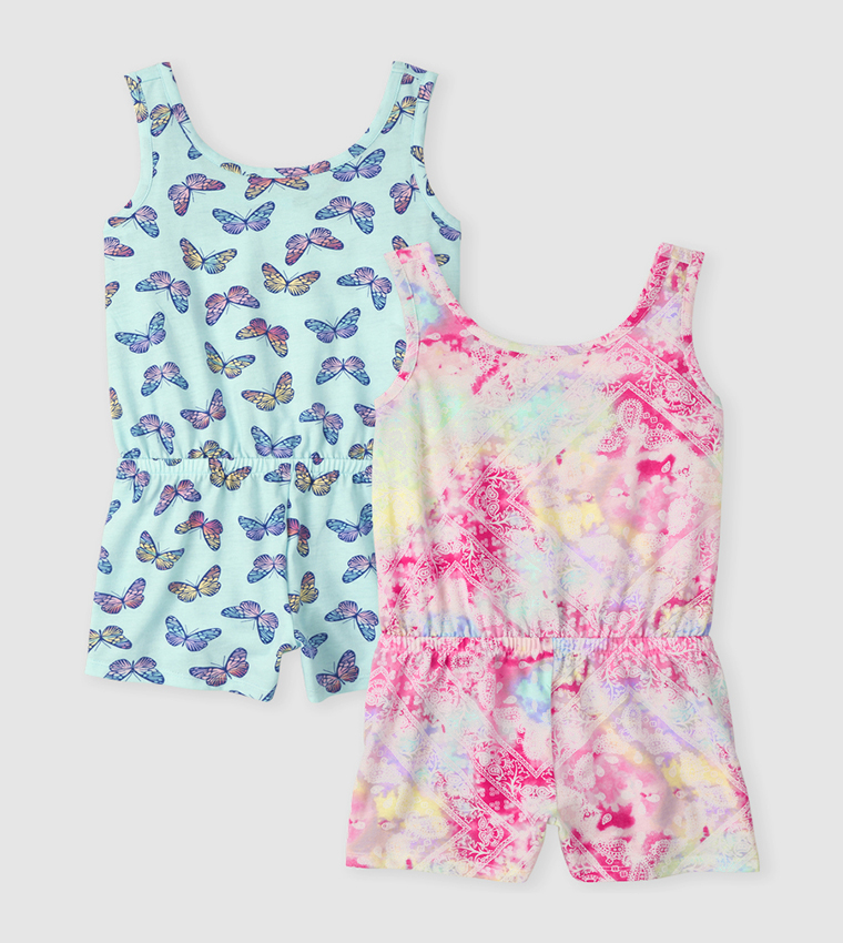 Pack of 2 Printed Rompers