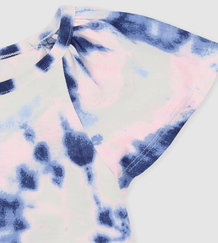 Tie Dye Tie Front Top