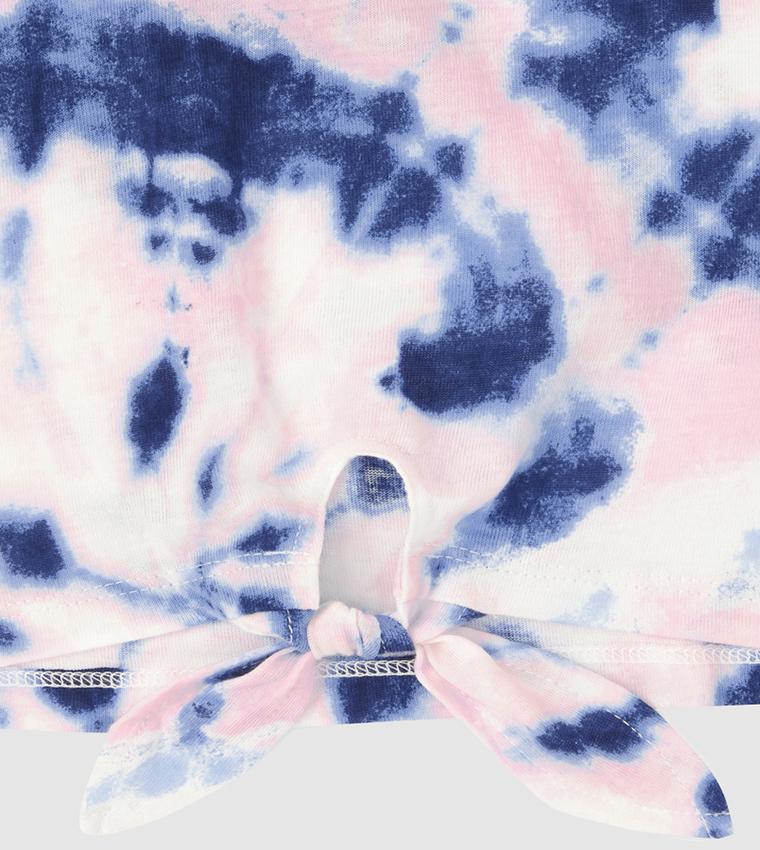 Tie Dye Tie Front Top