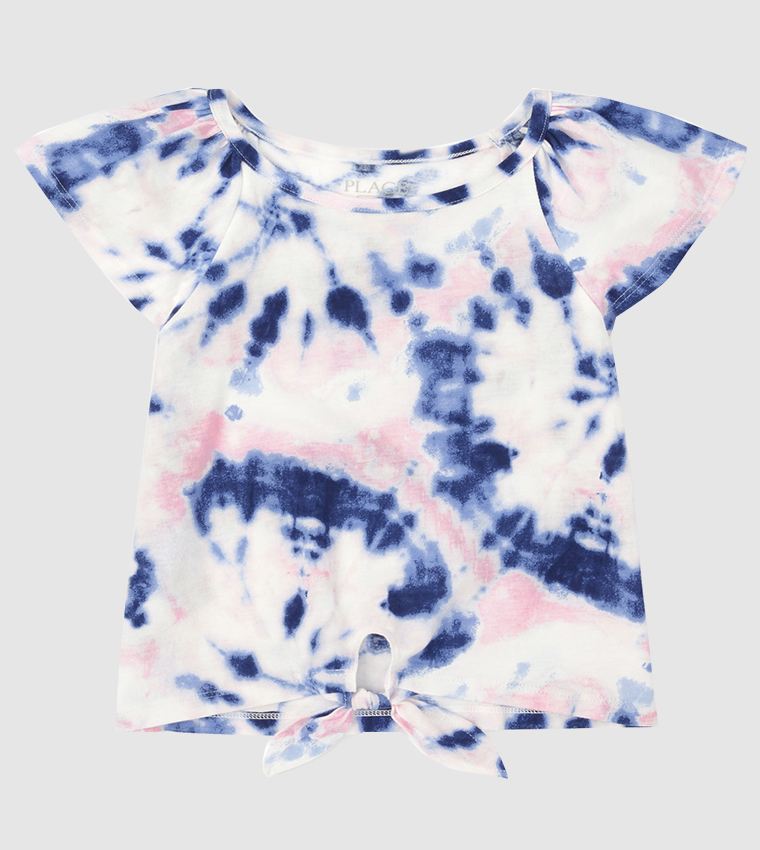 Tie Dye Tie Front Top