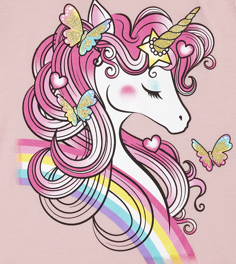 Buy The Children's Place Unicorn Graphic T Shirt In Pink