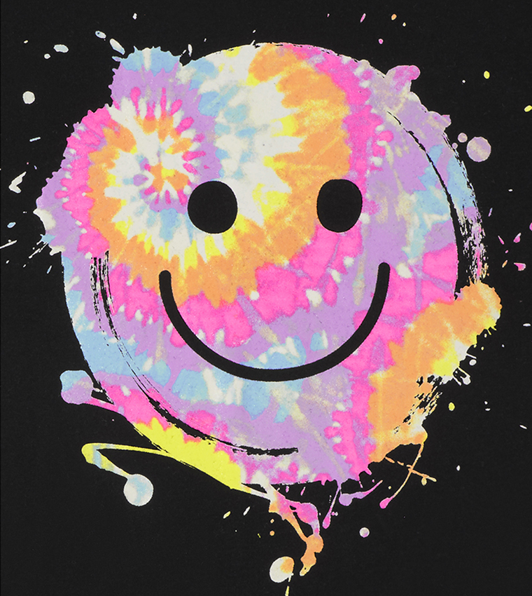 Happy Face Tie Dye Graphic T-shirt