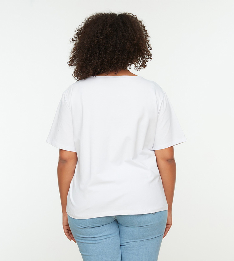 V-Neck Basic Knitted T-Shirt