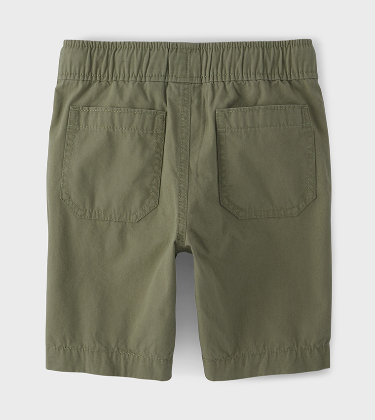 Solid Drawstring Waist Shorts
