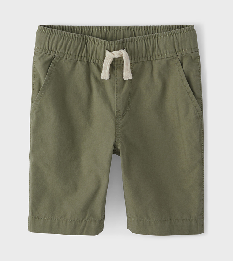 Solid Drawstring Waist Shorts