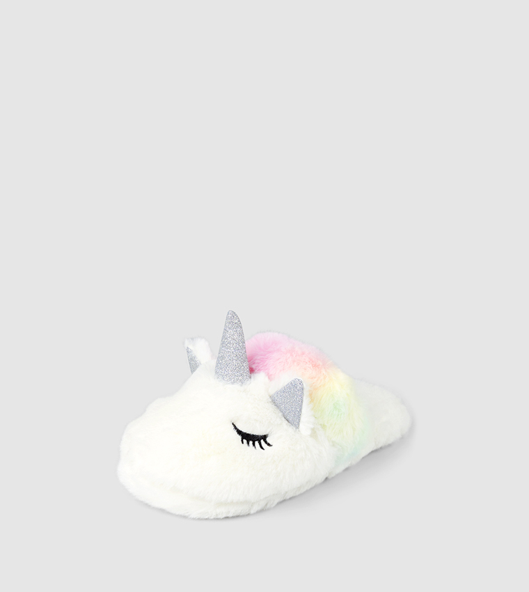 Faux fur hot sale unicorn slippers