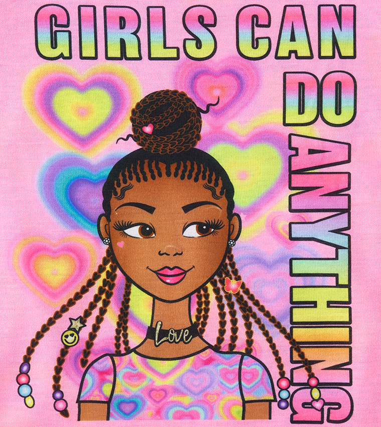 Pack of 2 Girls Girl Power Printed Pyjama Sets