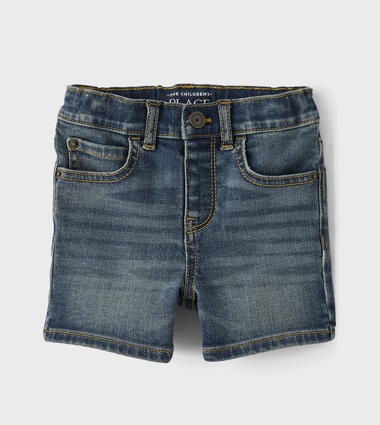 Buy The Children s Place Baby And Toddler Boys Stretch Denim Shorts In Navy 6thStreet UAE