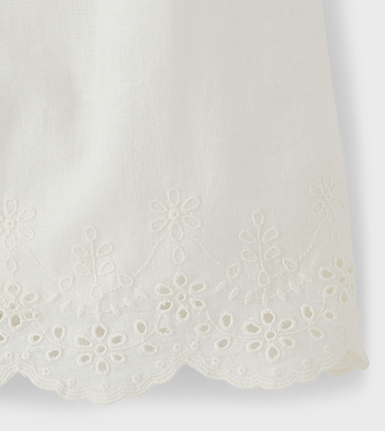 Girls Mommy And Me Eyelet Dress - Linen