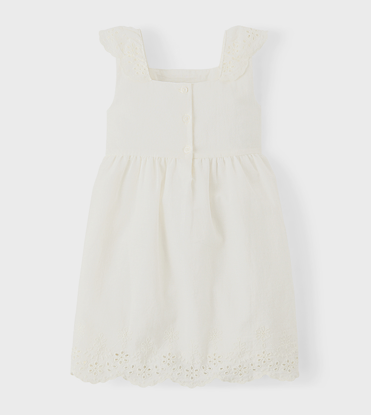 Girls Mommy And Me Eyelet Dress - Linen