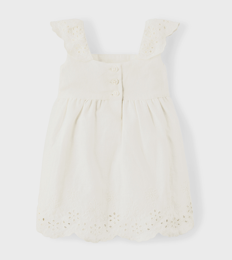 Baby Girls Mommy And Me Eyelet Dress - Linen