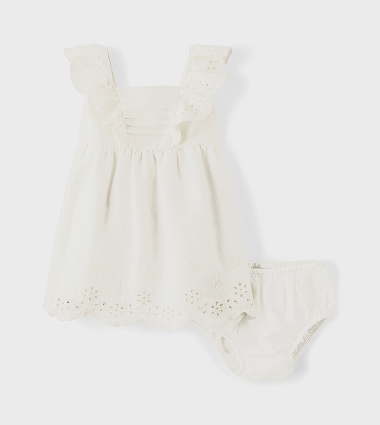 Baby Girls Mommy And Me Eyelet Dress - Linen