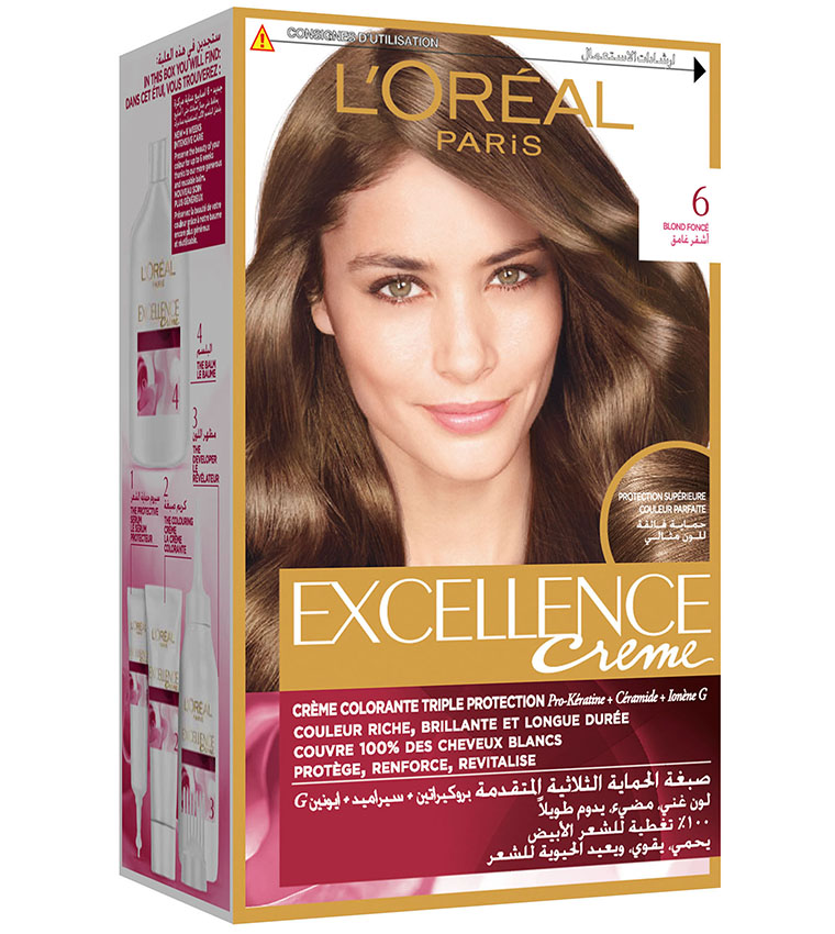 L'Oreal Paris Excellence Crème Permanent Hair Color, 6.0 Dark Blonde