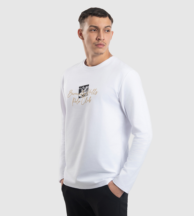 Logo Embroidered Long Sleeves T-Shirt