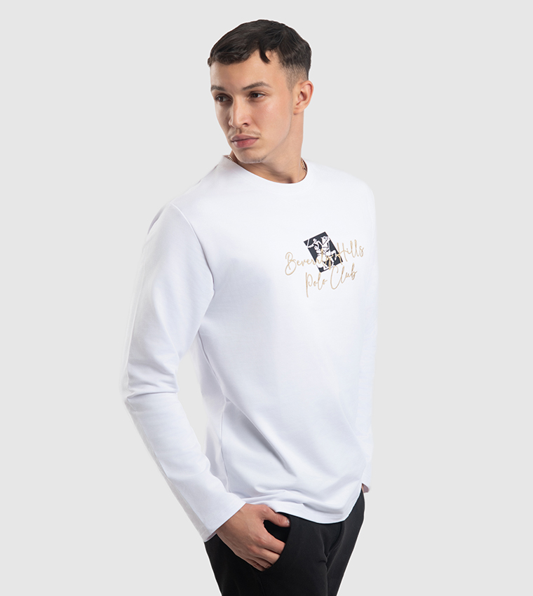 Logo Embroidered Long Sleeves T-Shirt