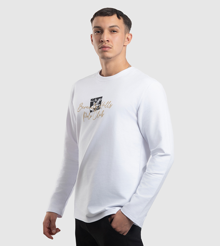 Logo Embroidered Long Sleeves T-Shirt