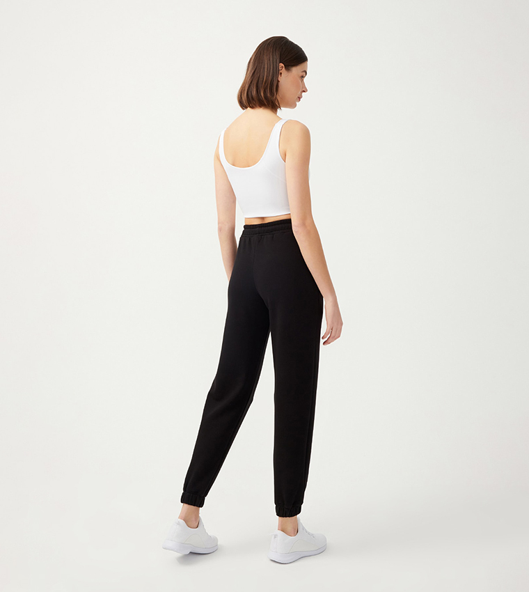 Solid Drawstring Waist Joggers
