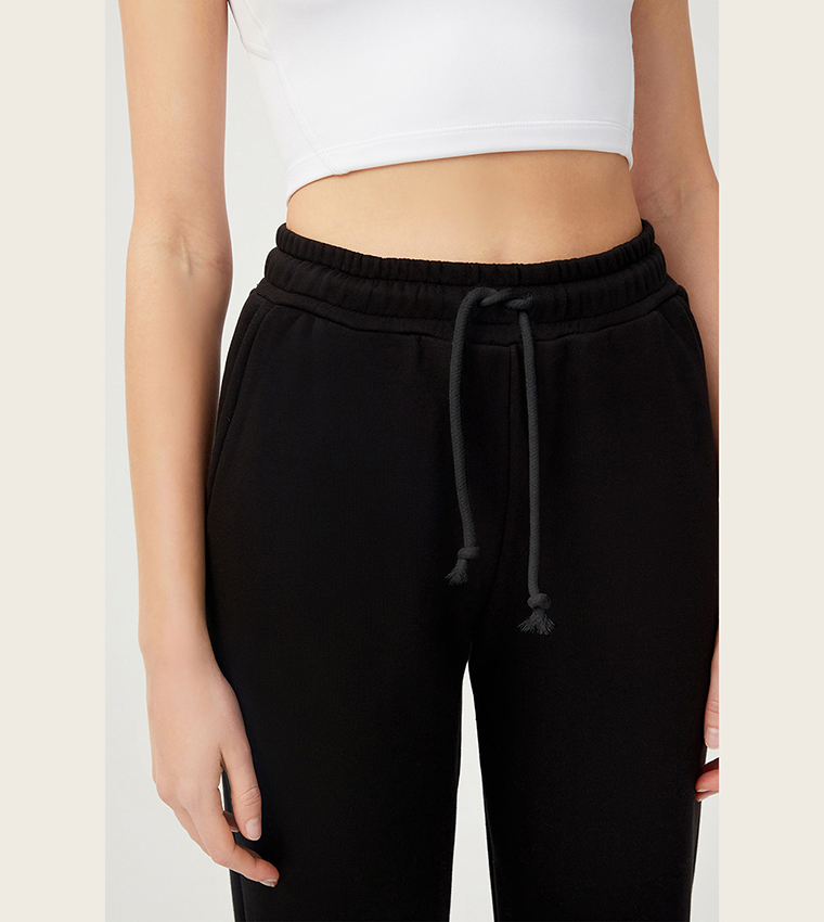 Solid Drawstring Waist Joggers