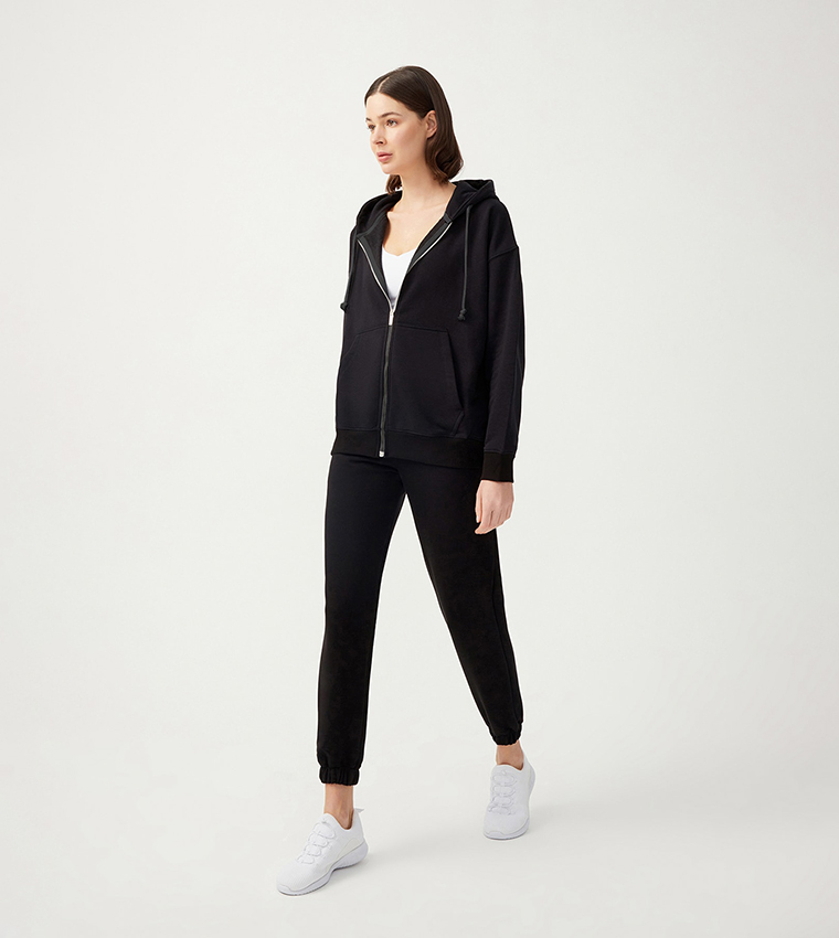 Solid Drawstring Waist Joggers