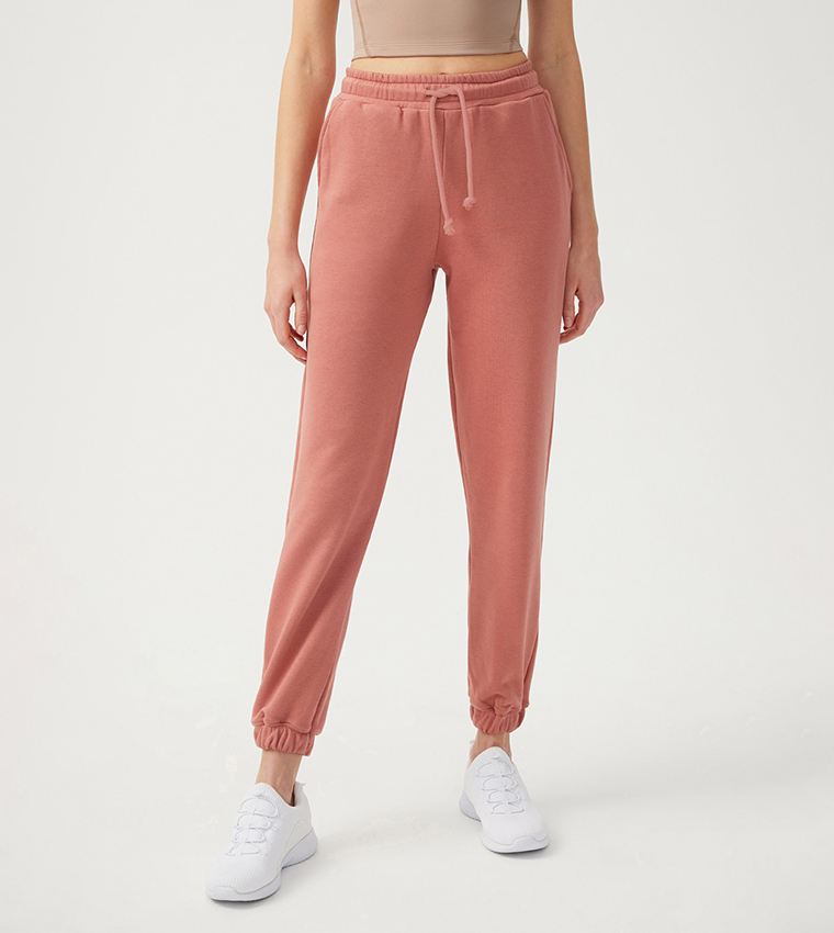 Solid Drawstring Waist Joggers