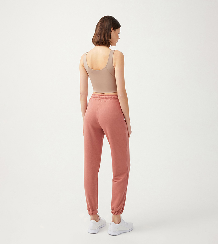 Solid Drawstring Waist Joggers