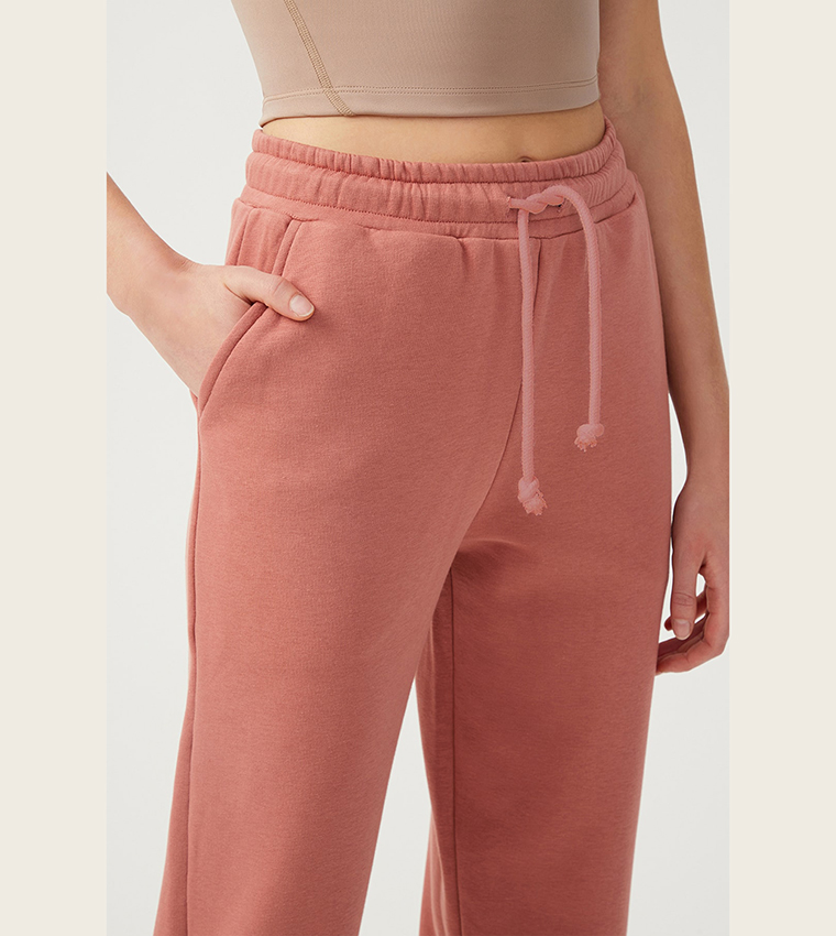 Solid Drawstring Waist Joggers