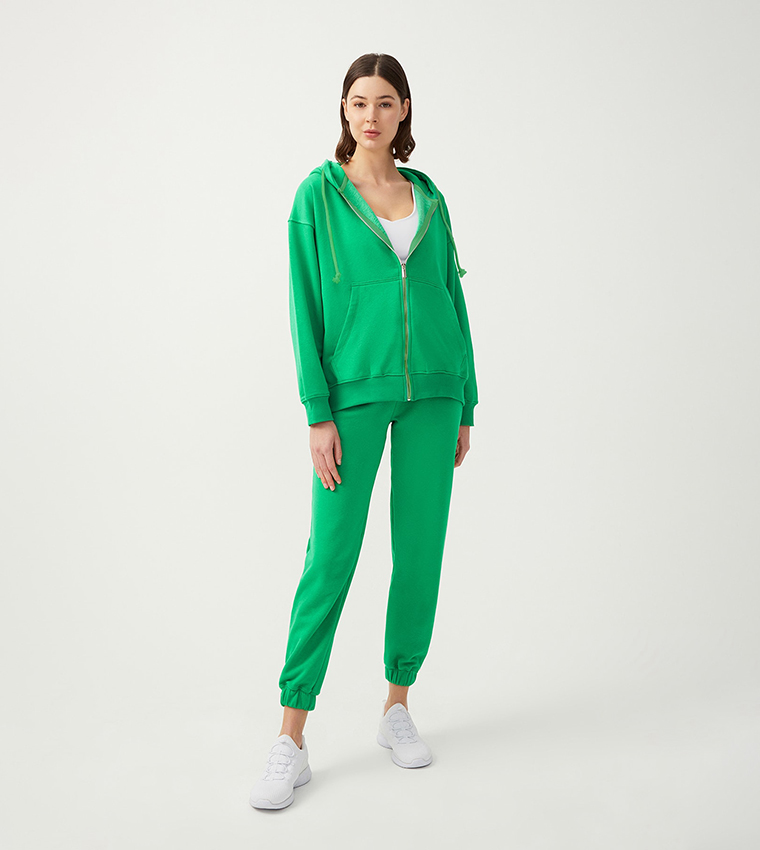 Solid Drawstring Waist Joggers