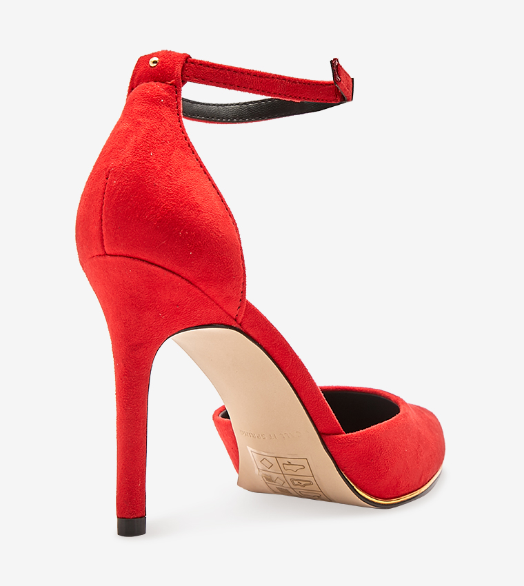 Buy Call It Spring Solid Ankle Loop Pointed Toe Pencil Heels Red In Red 6thStreet Kuwait