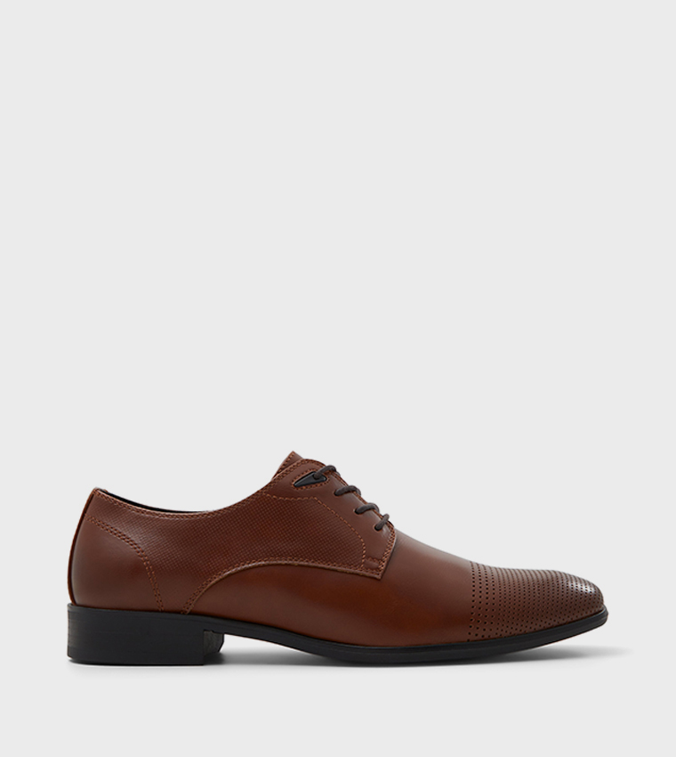 PELTON Textured Lace-Up Derby Shoes