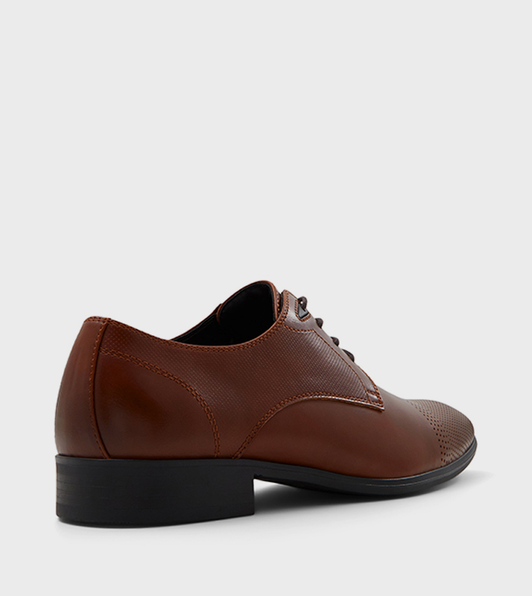 PELTON Textured Lace-Up Derby Shoes