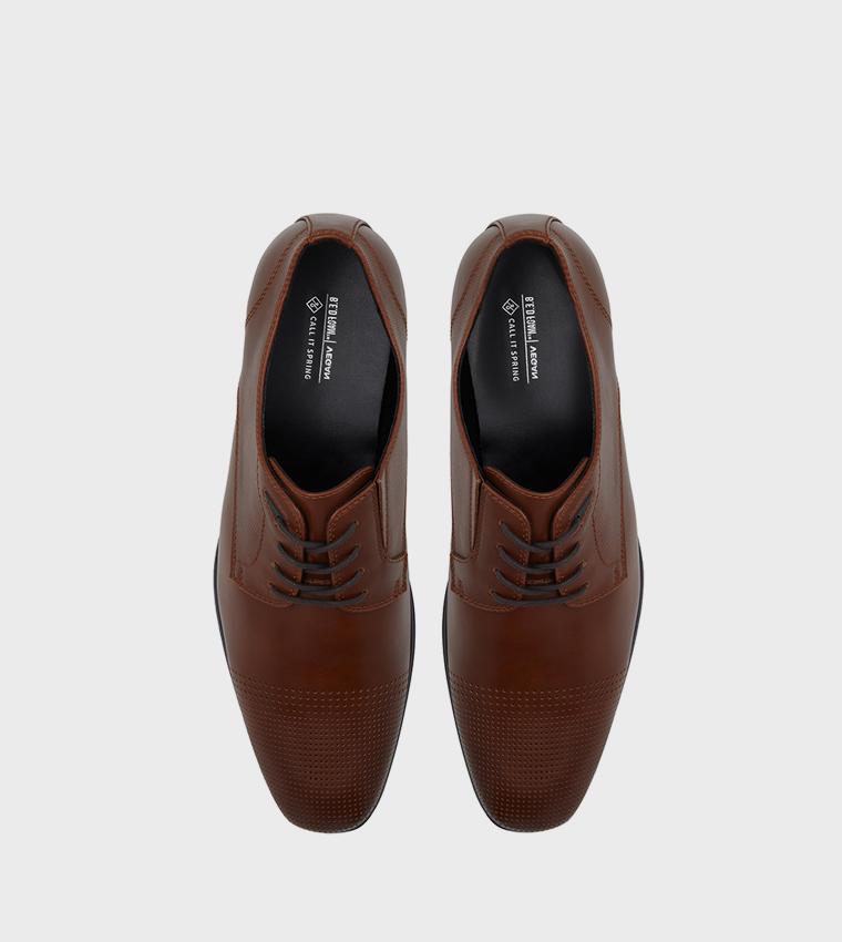 PELTON Textured Lace-Up Derby Shoes