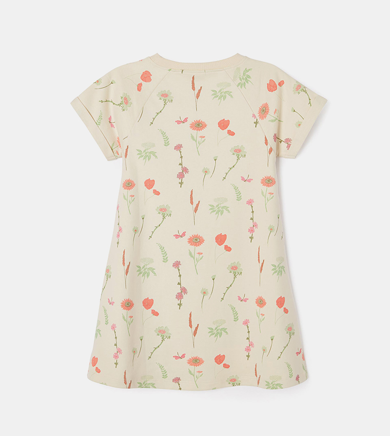 Floral Printed Short Sleeves Dress