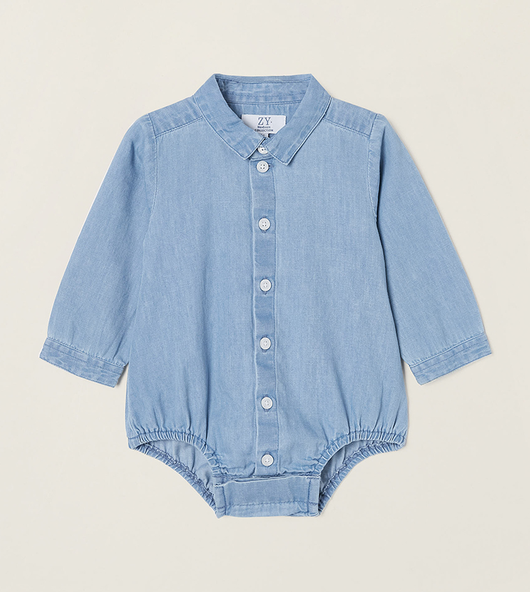 Newborn sales denim shirt